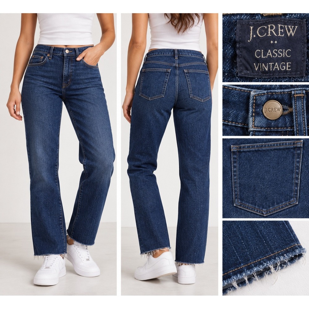 J.Crew Womens Raw Hem Classic Vintage Jeans Cotton Denim Casual 31